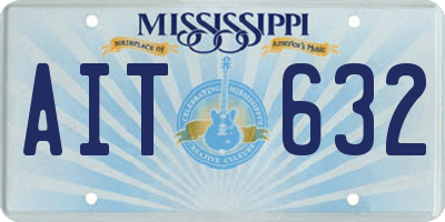 MS license plate AIT632