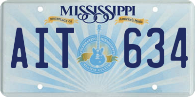 MS license plate AIT634