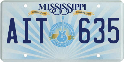 MS license plate AIT635