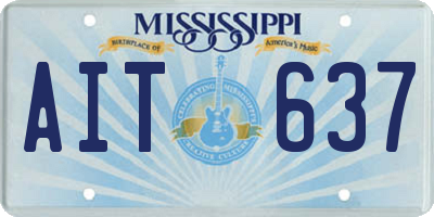 MS license plate AIT637