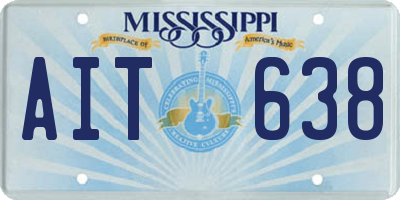 MS license plate AIT638