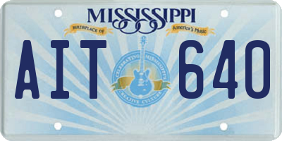 MS license plate AIT640