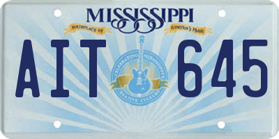 MS license plate AIT645