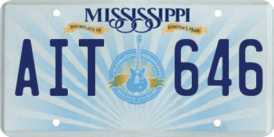 MS license plate AIT646
