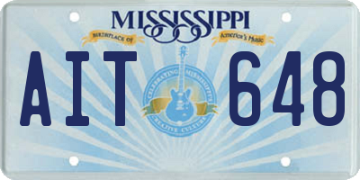 MS license plate AIT648