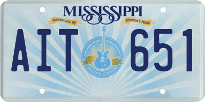 MS license plate AIT651