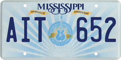 MS license plate AIT652