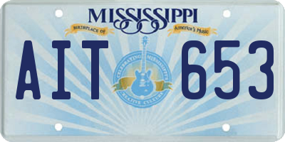 MS license plate AIT653