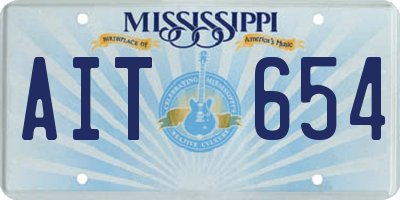 MS license plate AIT654