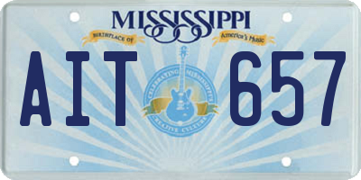 MS license plate AIT657