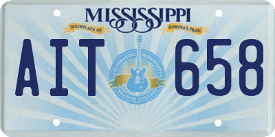 MS license plate AIT658