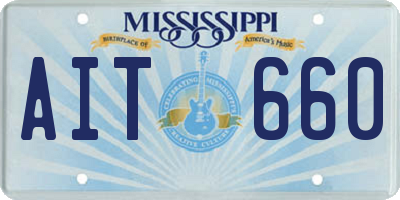 MS license plate AIT660