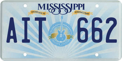 MS license plate AIT662