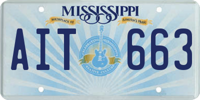 MS license plate AIT663