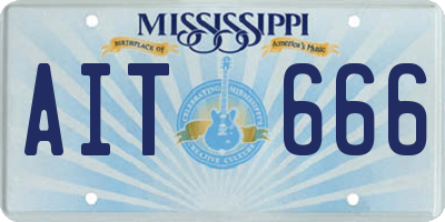 MS license plate AIT666