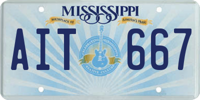 MS license plate AIT667