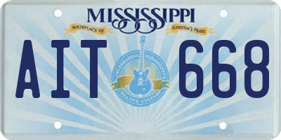 MS license plate AIT668
