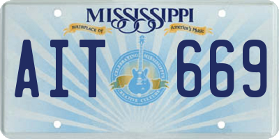MS license plate AIT669