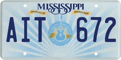 MS license plate AIT672