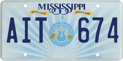 MS license plate AIT674