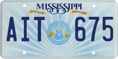 MS license plate AIT675