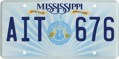 MS license plate AIT676