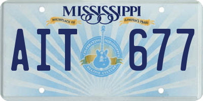 MS license plate AIT677