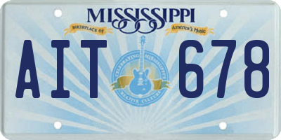 MS license plate AIT678