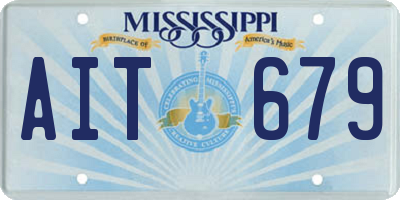 MS license plate AIT679