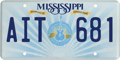MS license plate AIT681