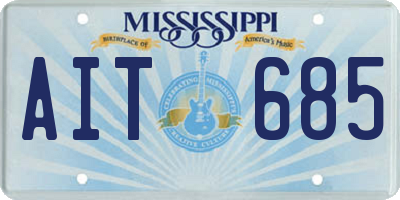MS license plate AIT685