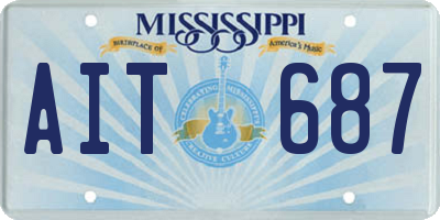 MS license plate AIT687