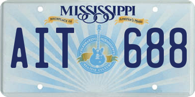 MS license plate AIT688