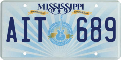 MS license plate AIT689
