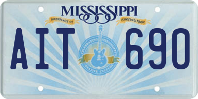 MS license plate AIT690