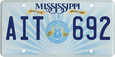 MS license plate AIT692
