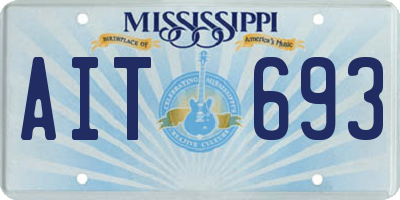 MS license plate AIT693