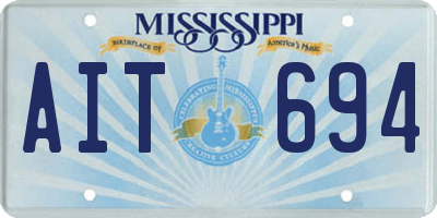 MS license plate AIT694