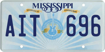 MS license plate AIT696