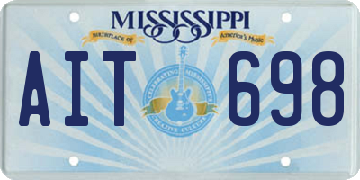 MS license plate AIT698