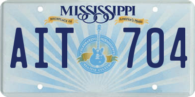 MS license plate AIT704