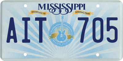 MS license plate AIT705
