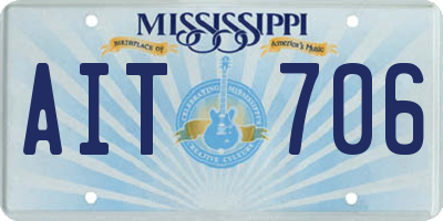 MS license plate AIT706