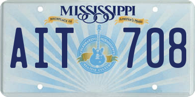 MS license plate AIT708