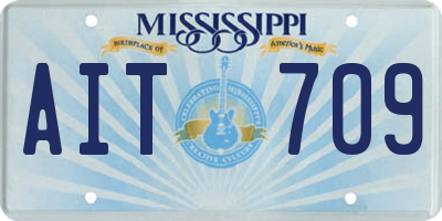 MS license plate AIT709