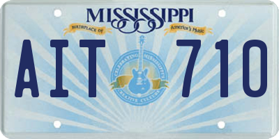 MS license plate AIT710