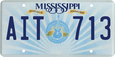 MS license plate AIT713