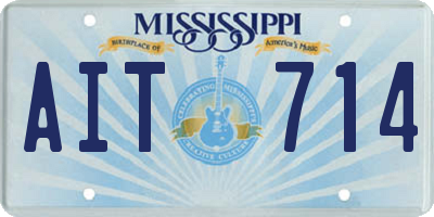 MS license plate AIT714