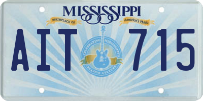 MS license plate AIT715