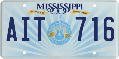 MS license plate AIT716